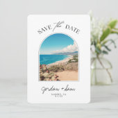 Malibu Wedding Coastline Save the Date Kaart (Staand voorkant)