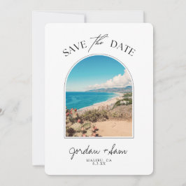 Malibu Wedding Coastline Save the Date Kaart