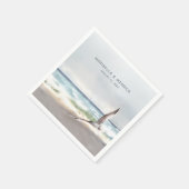 Malibu Zee Tern Coastal Waterverf Wedding Servet (Hoek)