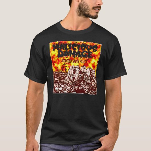 MALICIEUZE SCHADE "SCORCHED EARTH POLITION" T-SHIRT (Voorkant)