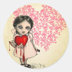 Malicious Valentijn Girl Ronde Sticker