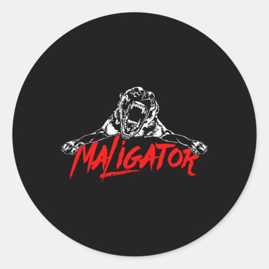 Maligator Belgian Malinois Hund Ronde Sticker (Voorkant)