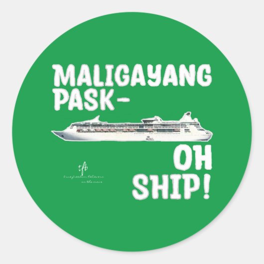 Maligayang Pask-OH SHIP! G/Sil. kerstcruise Ronde Sticker (Voorkant)