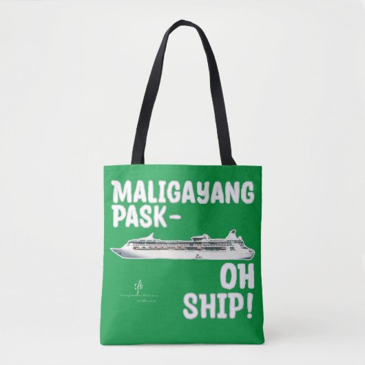 Maligayang Pask-OH SHIP! Groen/Zilveren. cruise Tote Bag (Voorkant)