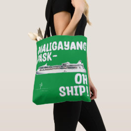 Maligayang Pask-OH SHIP! Groen/Zilveren. cruise Tote Bag
