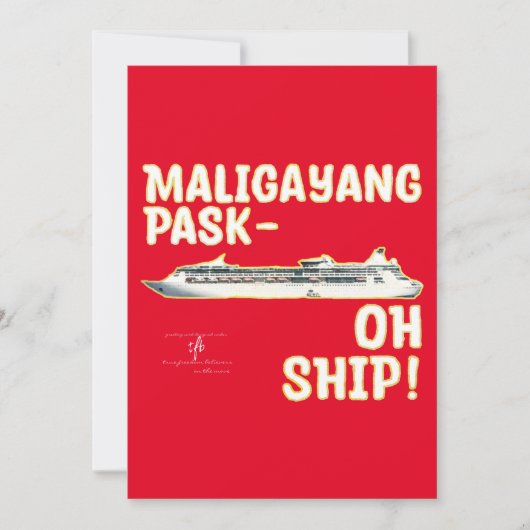 Maligayang Pask-OH SHIP! Rood/goudkerstfeestje Feestdagenkaart (Voorkant)