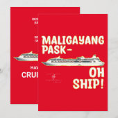 Maligayang Pask-OH SHIP! Rood/goudkerstfeestje Feestdagenkaart (Voorkant / Achterkant)
