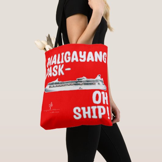 Maligayang Pask-OH SHIP! Rood/goudkoorts. cruise Tote Bag (Dichtbij)