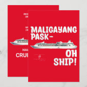 Maligayang Pask-OH SHIP! Rood/Zilver KerstHoli Feestdagenkaart (Voorkant / Achterkant)