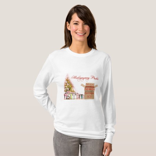 Maligayang Pasko betekent pretkerst T-shirt (Voorkant volledig)