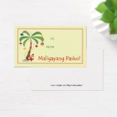 Maligayang Pasko Cadeau Label - Kerstpalmboom Visitekaartjes (Bureau)