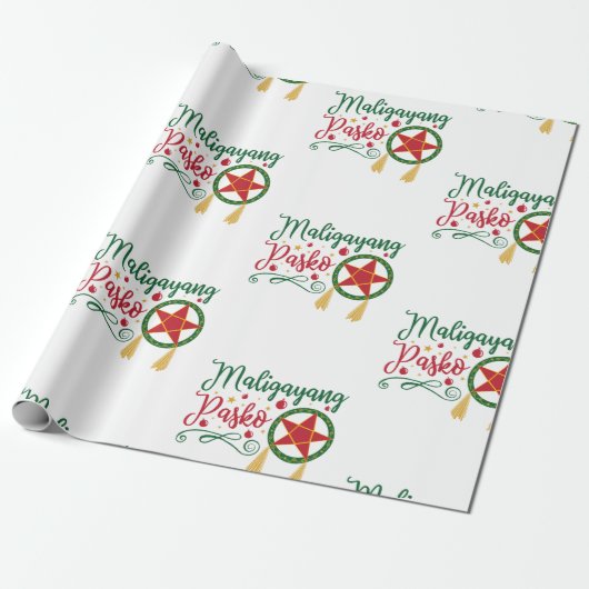 Maligayang Pasko Filipino KerstFilipijnen Cadeaupapier (Uitgerold)