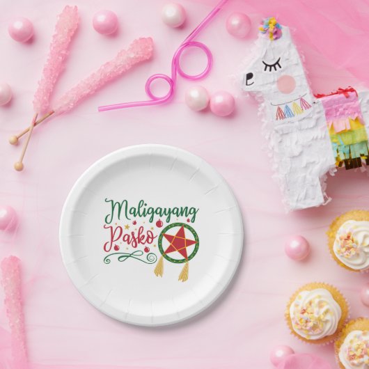 Maligayang Pasko Filipino KerstFilipijnen Papieren Bordje (Feest)