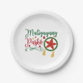 Maligayang Pasko Filipino KerstFilipijnen Papieren Bordje (Voorkant)