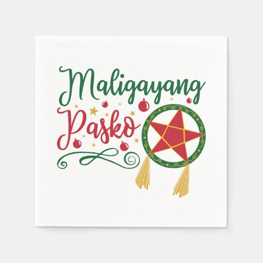 Maligayang Pasko Filipino KerstFilipijnen Servet (Voorkant)