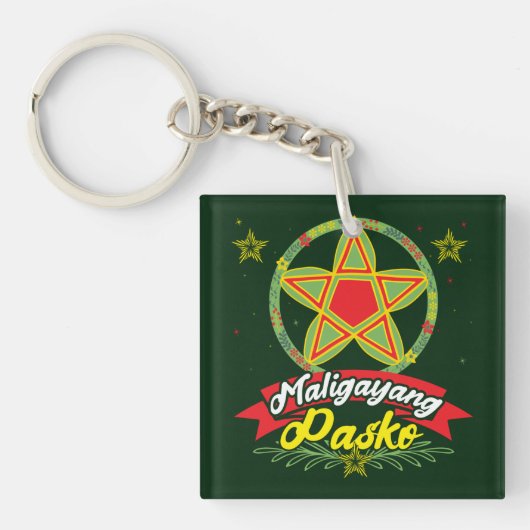 Maligayang Pasko Filipino KerstFilipijnen Sleutelhanger (Voorkant)