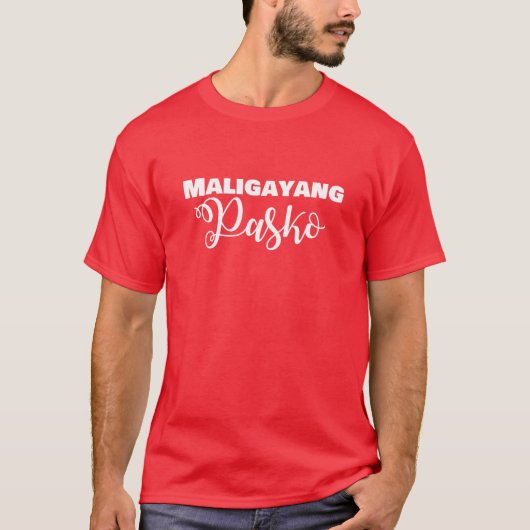 Maligayang Pasko Filipino Xmas Funny Holiday T-shirt (Voorkant)