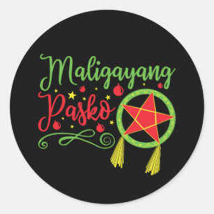 Maligayang Pasko kerstFilipino Filippijnen Ronde Sticker