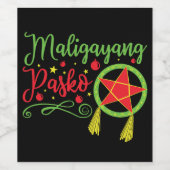 Maligayang Pasko kerstFilipino Filippijnen Wijn Etiket (Enkel label)
