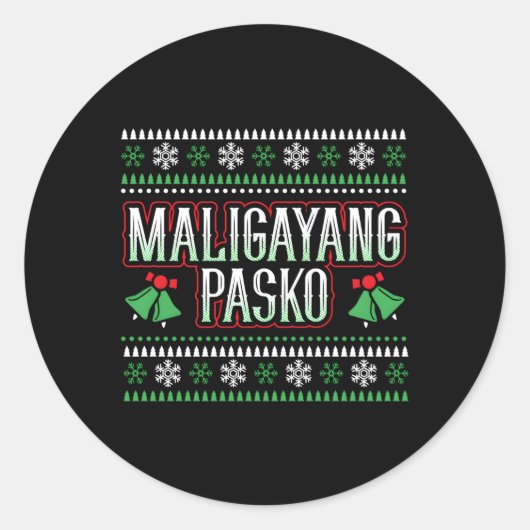Maligayang Pasko Philipes Merry Ronde Sticker (Voorkant)