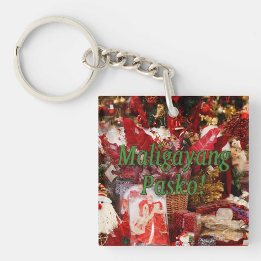Maligayang Pasko! Vrolijk kerstfeest in Tagalog gf Sleutelhanger (voorkant)