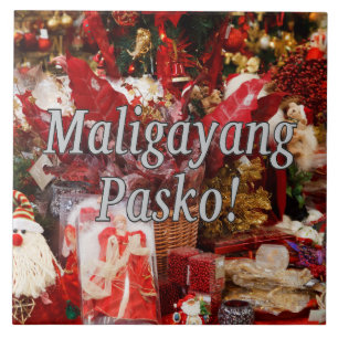 Maligayang Pasko! Vrolijk kerstfeest in Tagalog wf Tegeltje