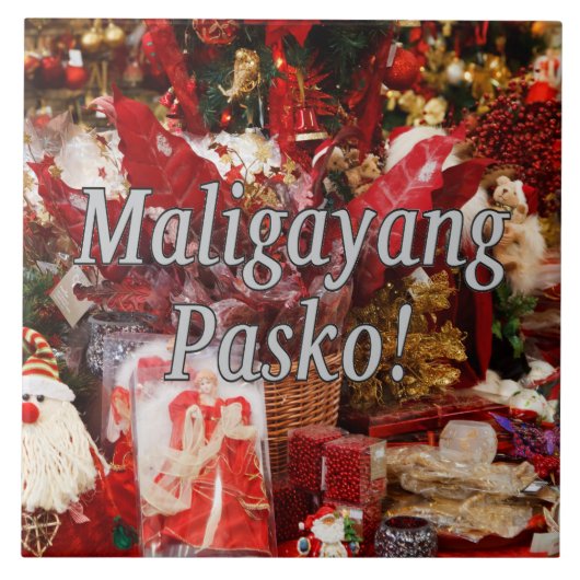 Maligayang Pasko! Vrolijk kerstfeest in Tagalog wf Tegeltje (Voorkant)