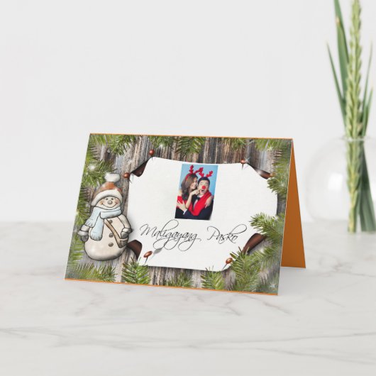 Maligayang Pasko "Vrolijk Kerstfeest" Kaart (Voorkant)