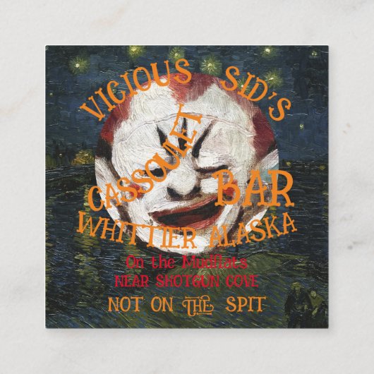 MALIGNE CLOWN CASSOULET BAR PARIJS FRANKRIJK INFORMATIEKAARTJE (Achterkant)