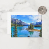 Maligne Lake, Alberta, Canada Notitiekaartje (Voorkant / Achterkant in situ)