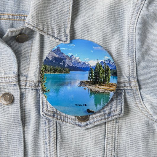 Maligne Lake, Alberta, Canada Ronde Button 4,0 Cm (In situ)
