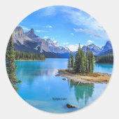 Maligne Lake, Alberta, Canada Ronde Sticker (Voorkant)