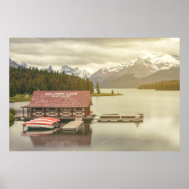 Maligne Lake-botenhuis Poster