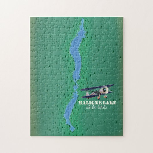Maligne meer alberta Canada meer kaart Legpuzzel (Verticaal)