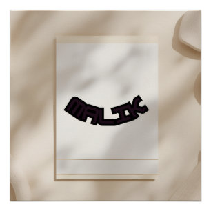 Malik Modern Naam Print – Krachtige Minimalistisch Perfect Poster