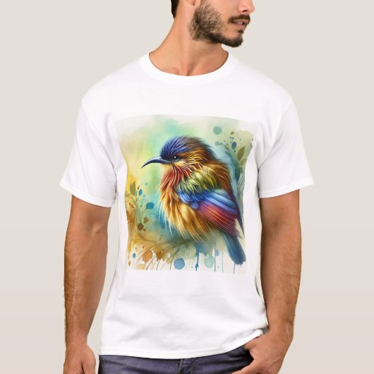 Malimbe Bird 101024AREF112 - Watercolor T-shirt (Voorkant)