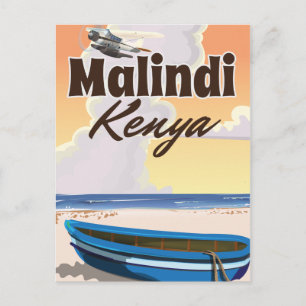 Malindi Kenia Vintage vakantieposter Briefkaart