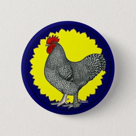 Maline Rooster Ronde Button 5,7 Cm (Voorkant)