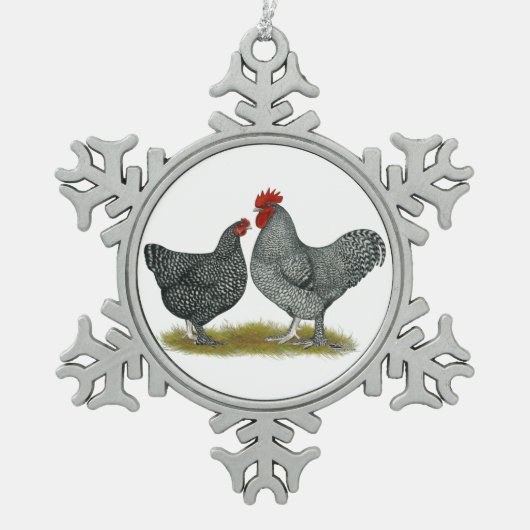 Malinekippen Tin Sneeuwvlok Ornament (Voorkant)