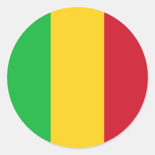 Malinese vlag, vlag van Mali Ronde Sticker (Voorkant)