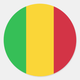 Malinese vlag, vlag van Mali Ronde Sticker