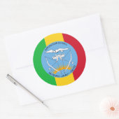 Malinese Vlag & Wapen, Vlag van Mali Ronde Sticker (Envelop)