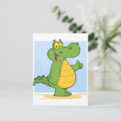 Maling van legator of krokodil briefkaart (Staand voorkant)