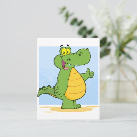 Maling van legator of krokodil briefkaart (Staand voorkant)