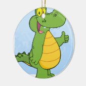 Maling van legator of krokodil keramisch ornament (Links)