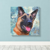 Malinois - Belgische herder - Mechelaar Canvas Afdruk (Insitu (Houten vloer))