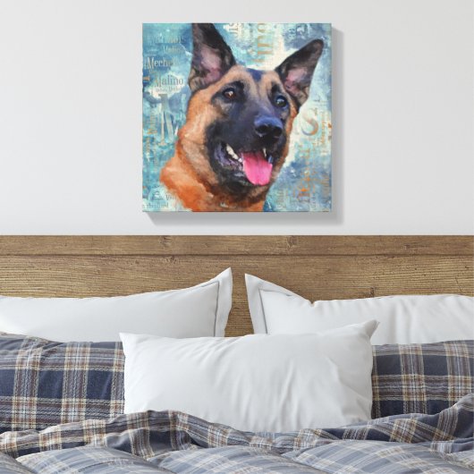 Malinois - Belgische herder - Mechelaar Canvas Afdruk (Insitu (Slaapkamer))