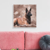 Malinois Belgische herder - Mechelaar Canvas Afdruk (Insitu (Woonkamer))