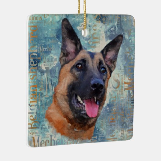 Malinois - Belgische herder - Mechelaar Keramisch Ornament (Rechts)
