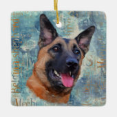 Malinois - Belgische herder - Mechelaar Keramisch Ornament (Voorkant)